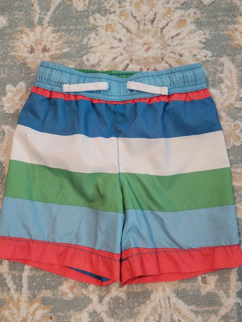 K Kahki Striped Swim Trunks 2T